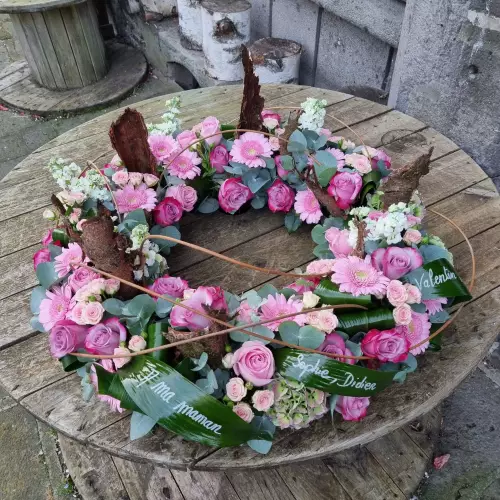 Couronne tons de roses