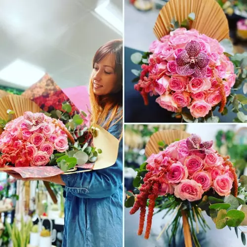 bouquet boule de roses