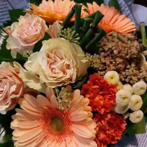 bouquet rond pastel