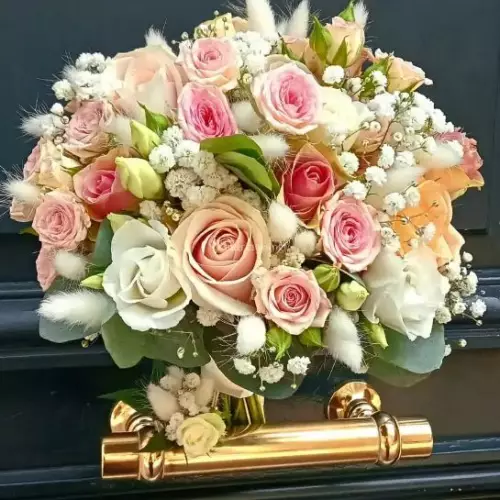 Bouquet de mariée rose et blanc