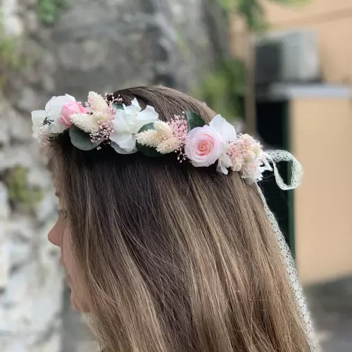 Couronne de tête fleurs séchées