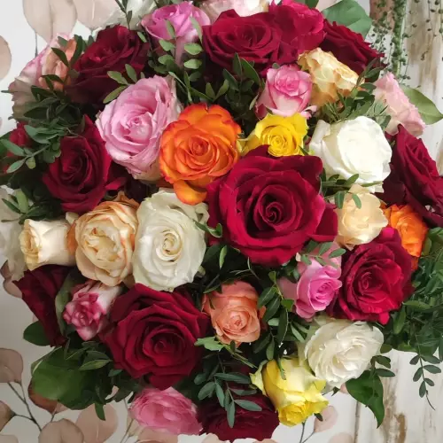 Bouquet rond de roses