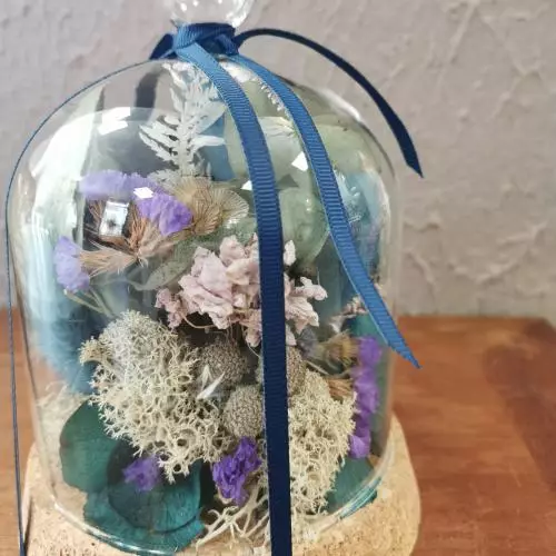 Cloche fleurs séchées