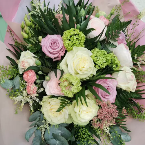 Bouquet champêtre couleurs pastelles