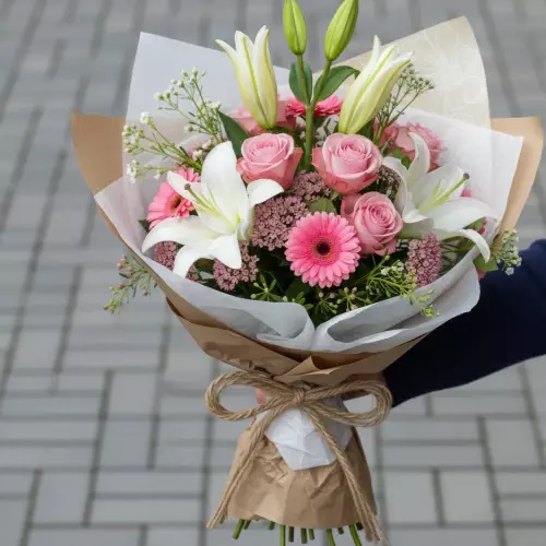 bouquet rose et blanc
