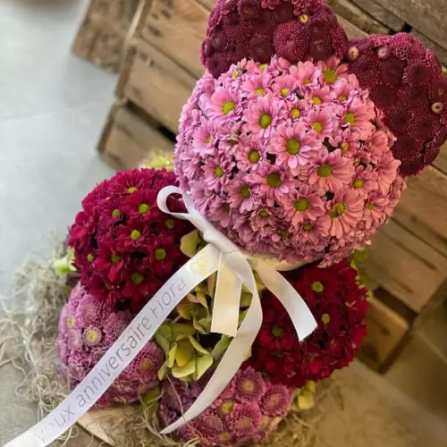 Ourson fleurs