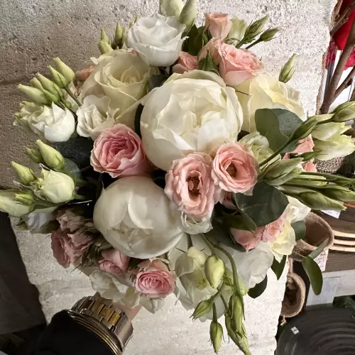 Bouquet de mariée pastel
