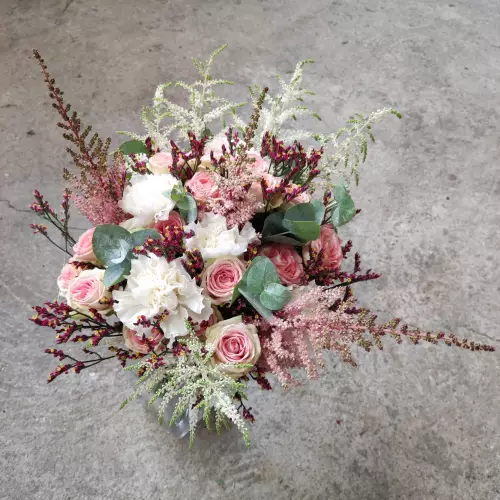 Bouquet de fleurs couleur pastel, bouquet champêtre (mariage, naissance, anniversaire, etc)