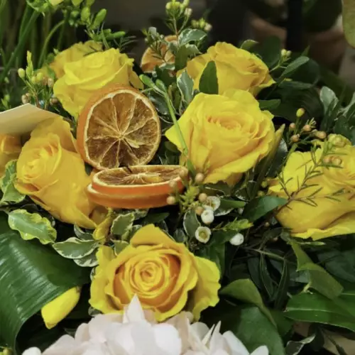 Bouquet roses jaunes