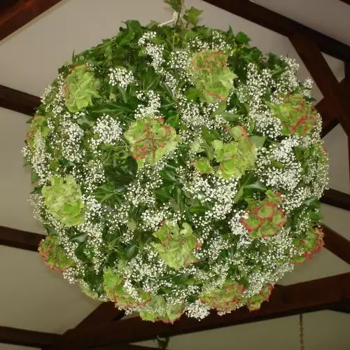 Boule de fleurs suspendue