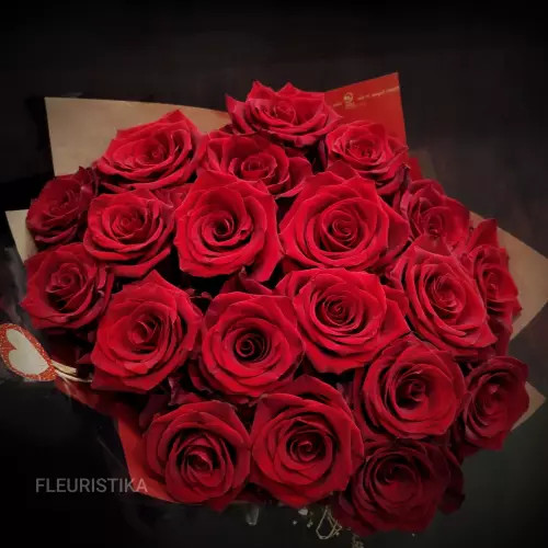 Bouquet de 20 roses rouges (gros bouton)