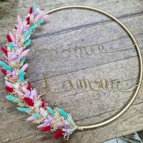 couronne de fleurs sechees