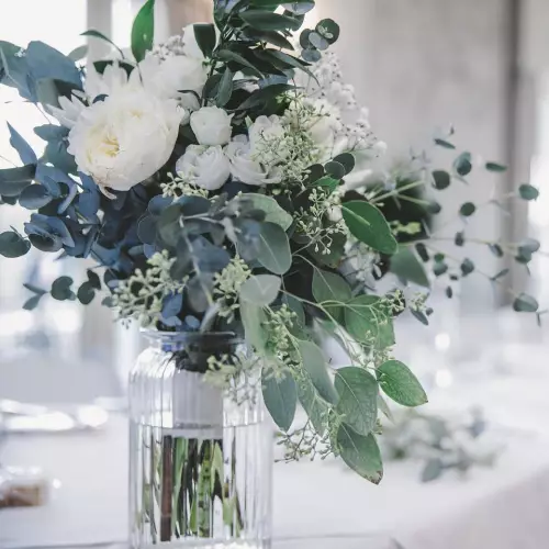 Bouquet blanc eucalyptus
